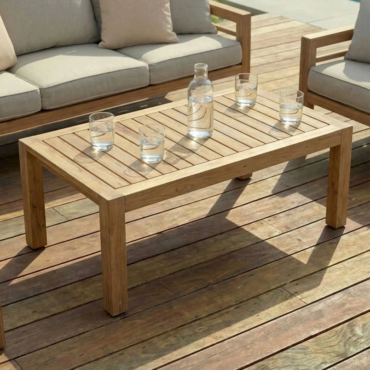 New York 3 Seat Sofa Set - Almond