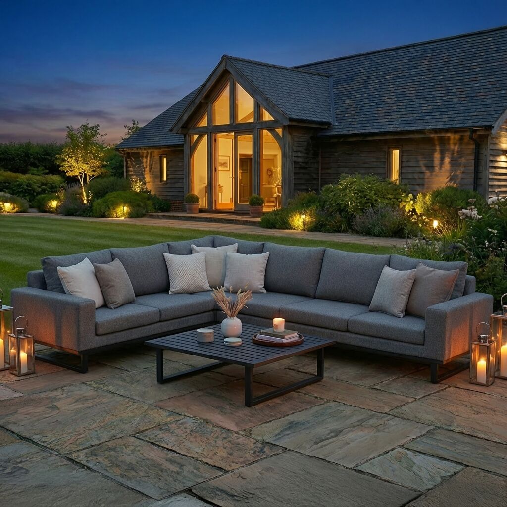 Outdoor Fabric Ethos Large Corner Group - Zinc Grey