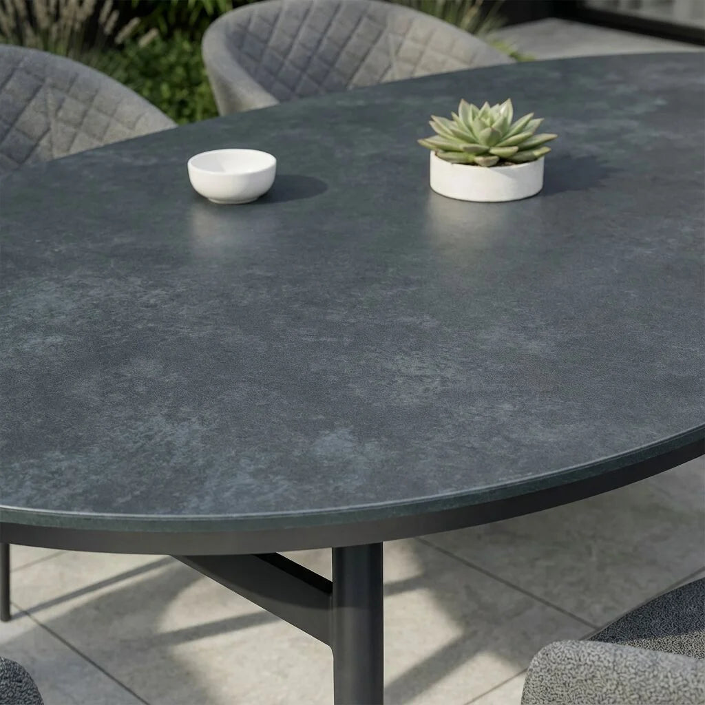 Outdoor Fabric Ambition 8 Seat Oval Dining Set - Zinc Grey