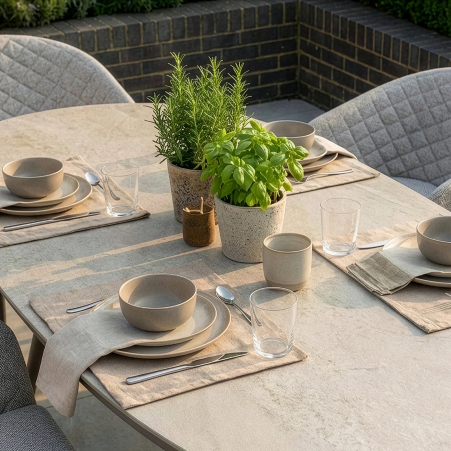 Outdoor Fabric Ambition 8 Seat Oval Dining Set - Latte