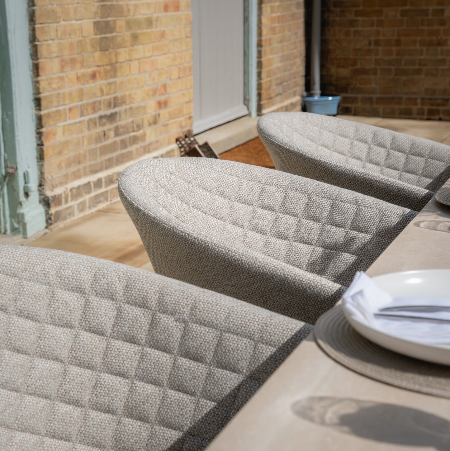 Outdoor Fabric Ambition 8-12 Seat Maxim Extending Dining Set - Latte