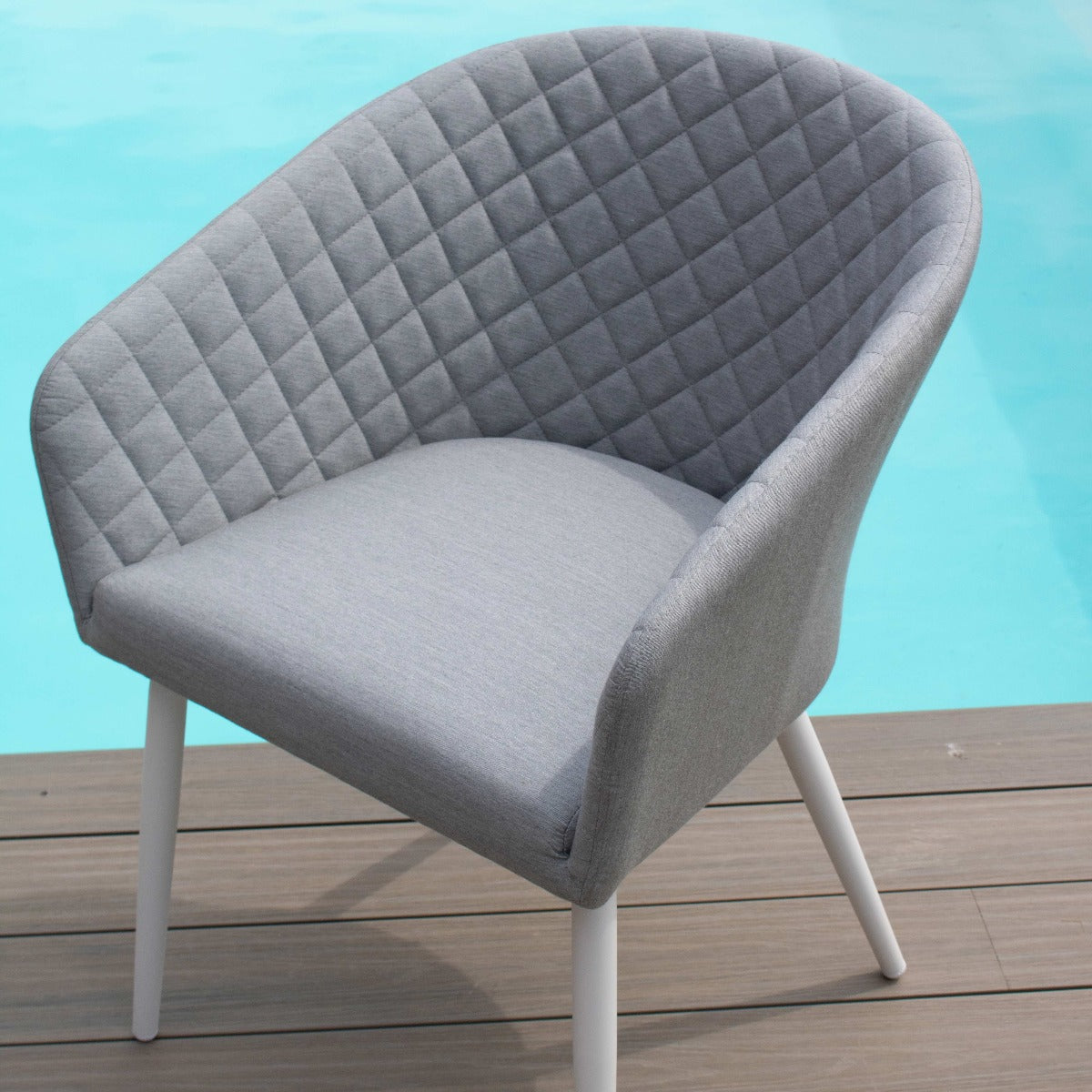 Outdoor Fabric Ambition 8 Seat Rectangular Dining Set with Fire Pit - Lead Chine