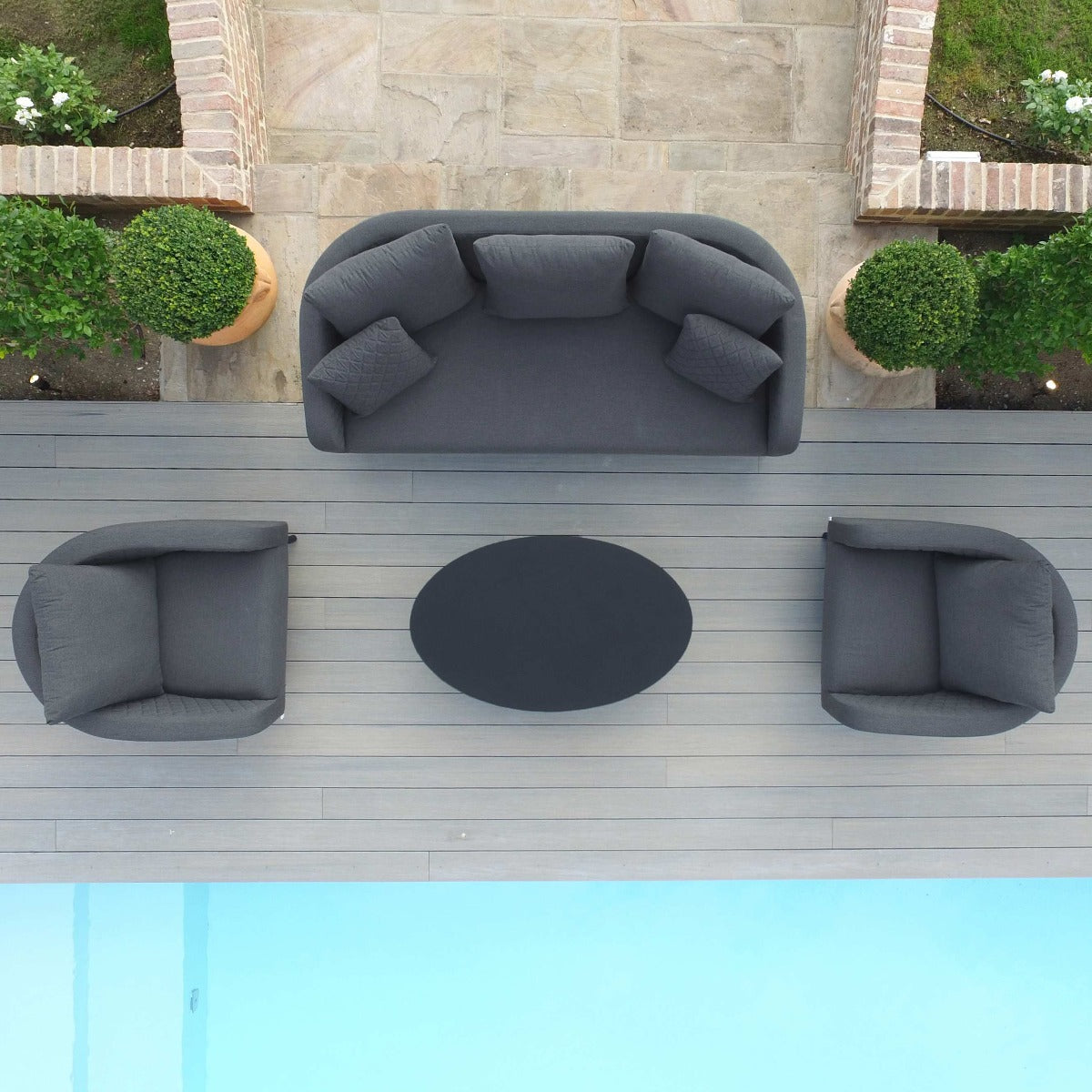 Outdoor Fabric Ambition 3 Seat Sofa Set - Flanelle