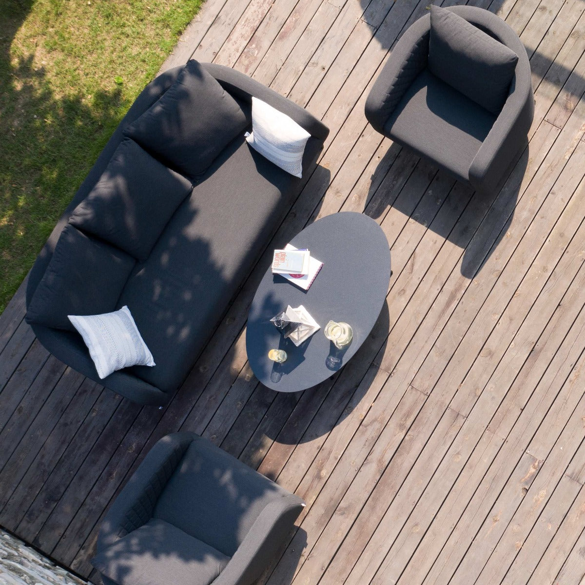 Outdoor Fabric Ambition 3 Seat Sofa Set - Charcoal