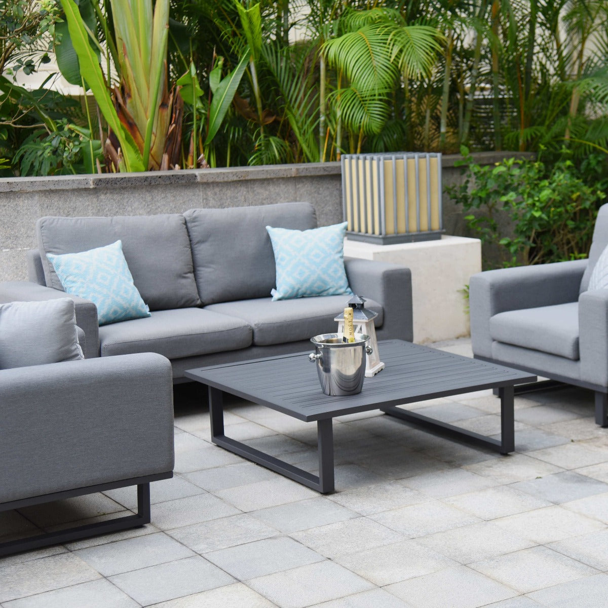 Outdoor Fabric Ethos 2 Seat Sofa Set - Flanelle