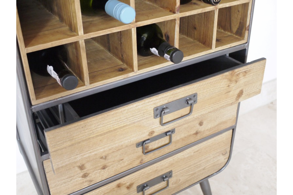 Retro Industrial Wine Cabinet
