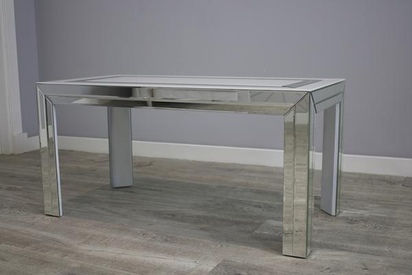 White Glass and Mirrored Coffee Table