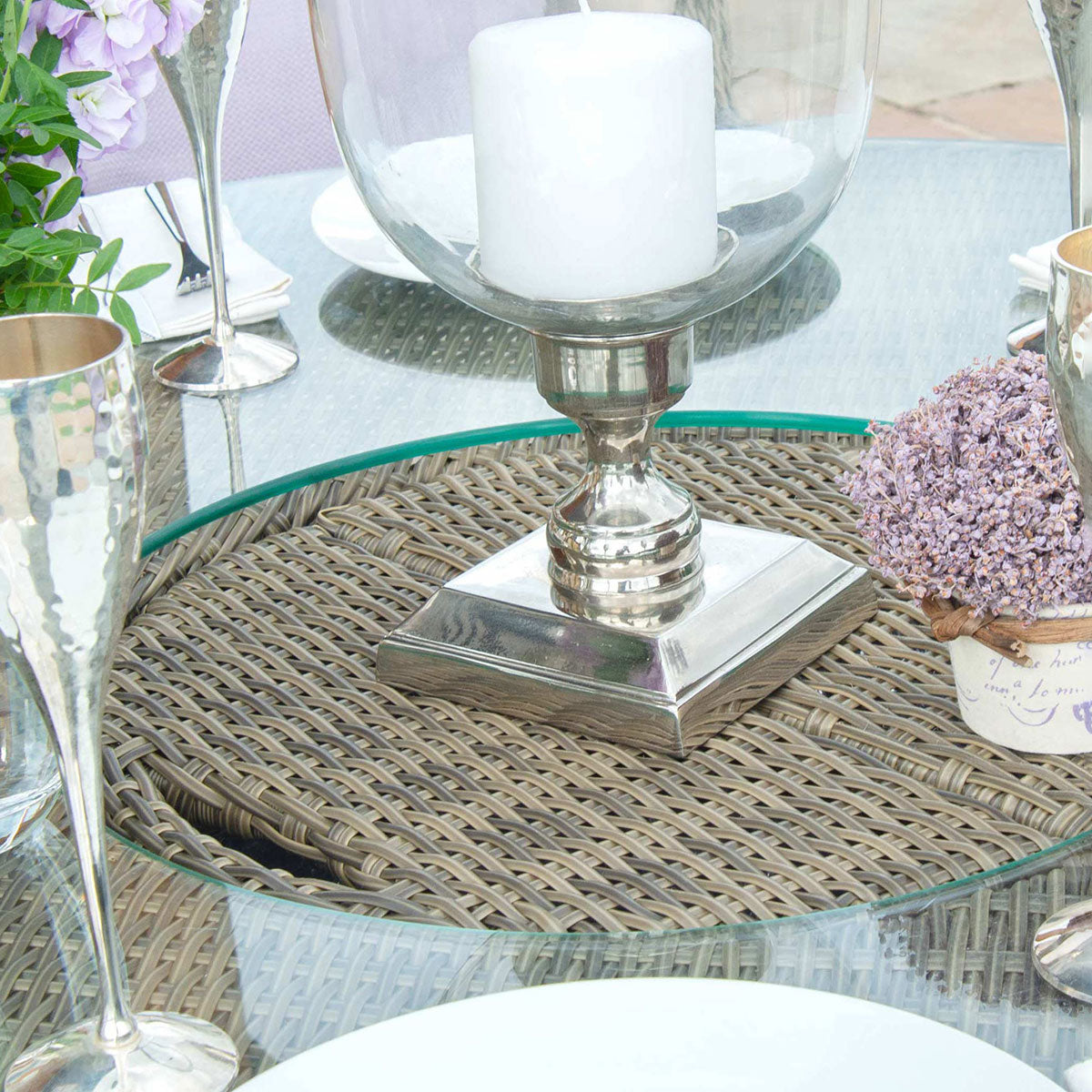 Winchester 6 Seat Round Rattan Bar Set