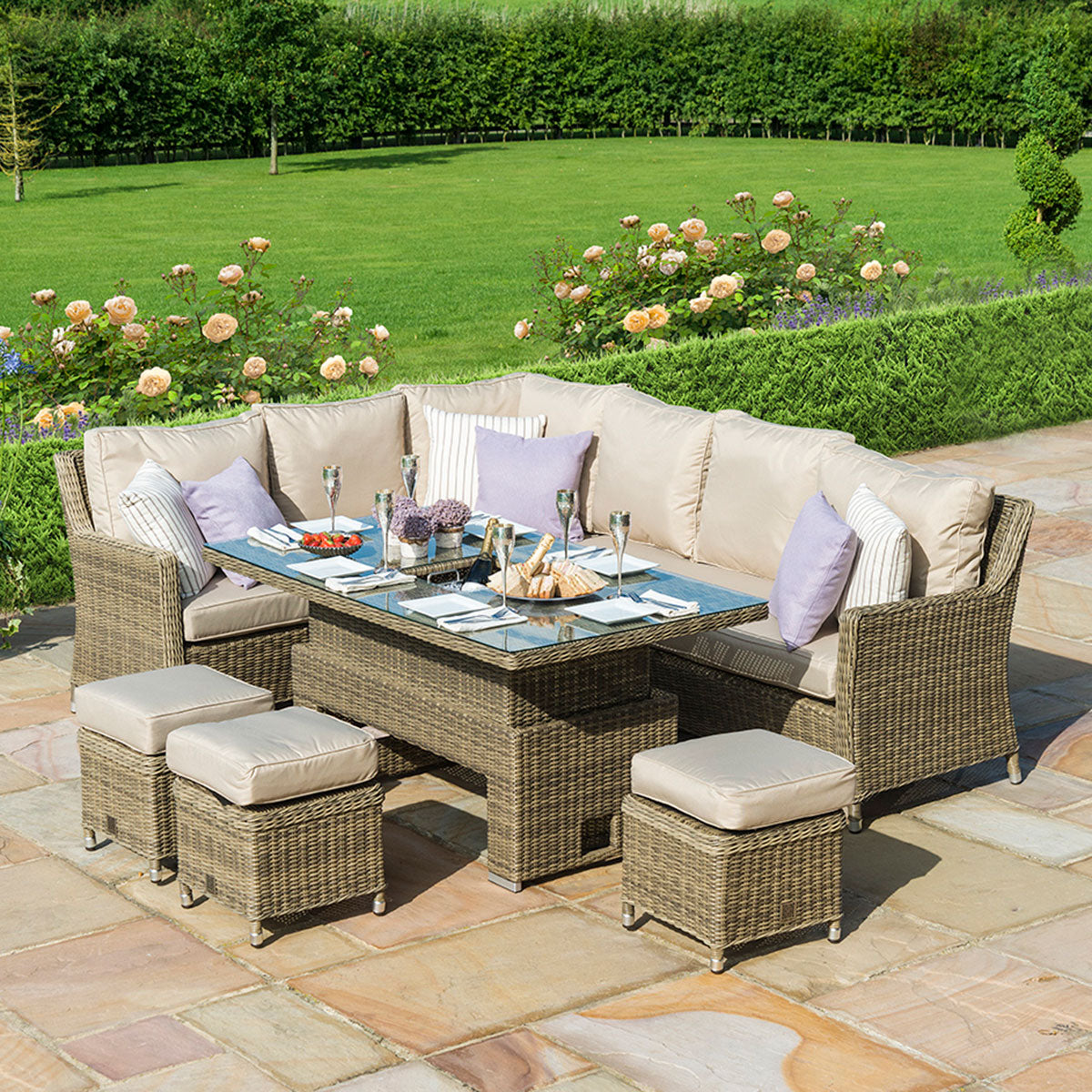 Winchester Corner Dining Set with Rising Table & Ice Bucket