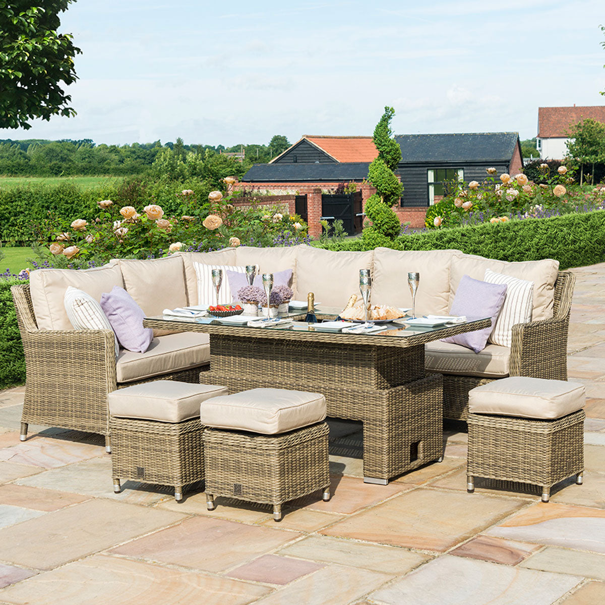 Winchester Corner Dining Set with Rising Table & Ice Bucket