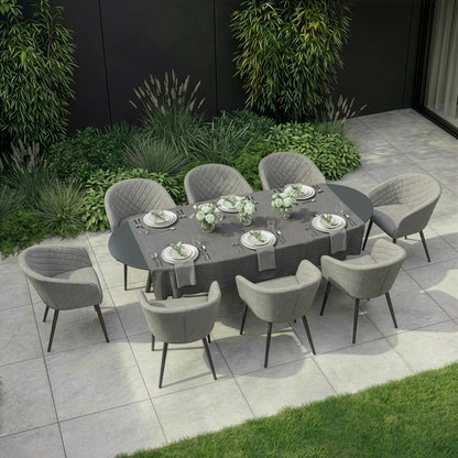 Outdoor Fabric Ambition 8 Seat Oval Dining Set - Zinc Grey