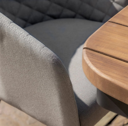 Jakarta Teak 6 Seat Oval Dining Table Set - Oatmeal