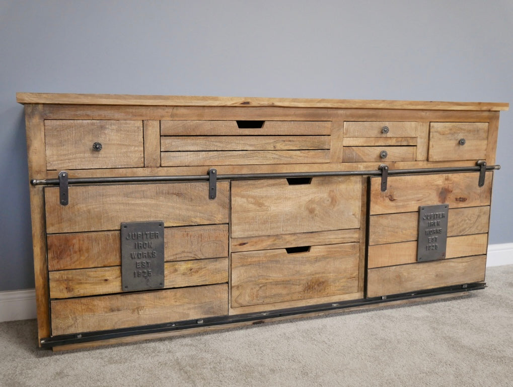 Industrial Mango Wood Large Sideboard