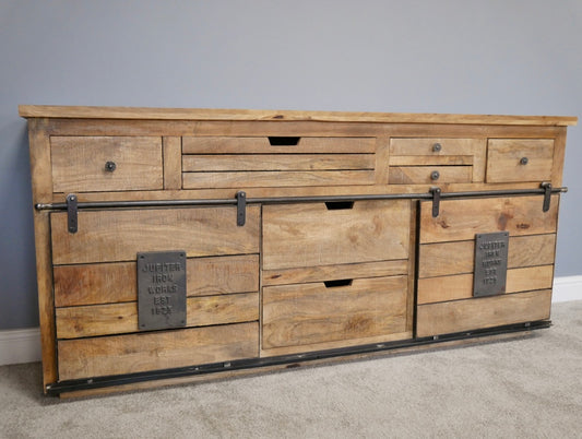 Industrial Mango Wood Large Sideboard