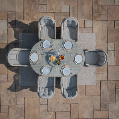 Oxford 6 Seat Oval Dining Set with Heritage Chairs & Lazy Susan