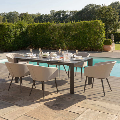 Outdoor Fabric Ambition 6-10 Seat Extending Dining Set - Oatmeal