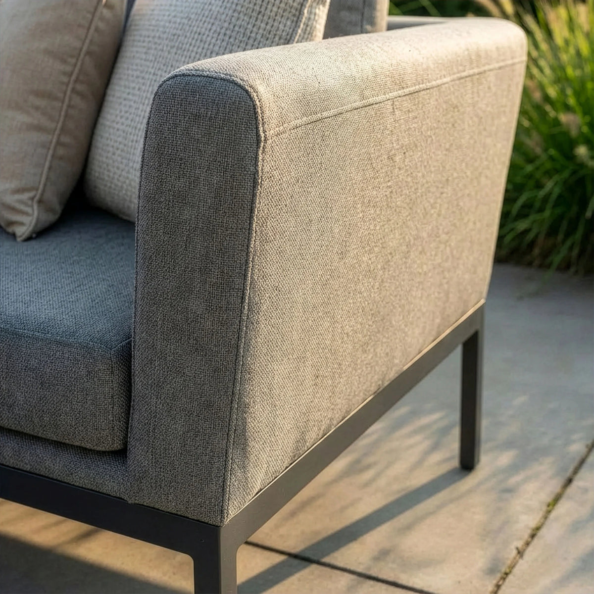 Outdoor Fabric Pulse Rectangular Corner Dining Set -Zinc Grey