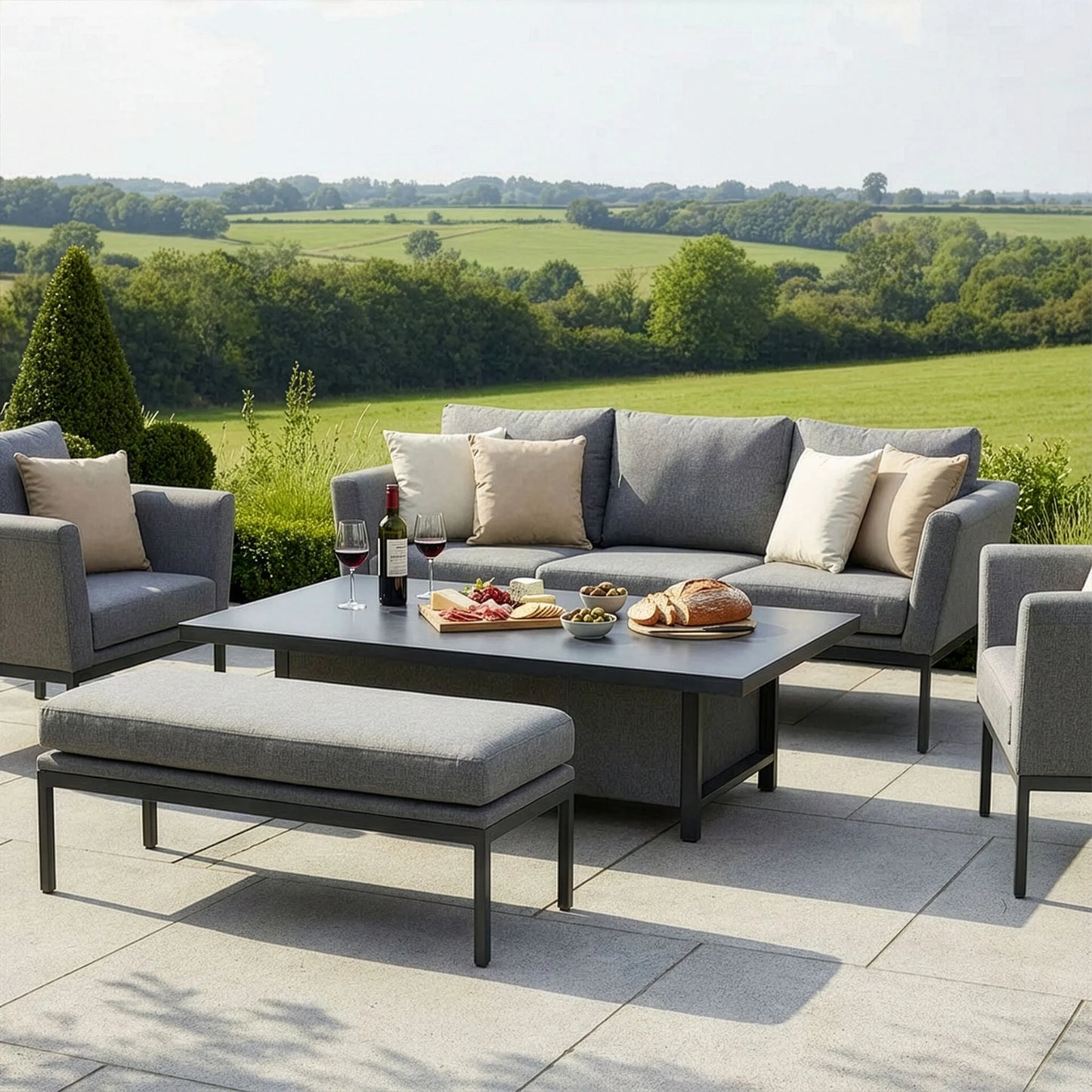 Outdoor Fabric Pulse 3 Seat Sofa Set - Zinc Grey