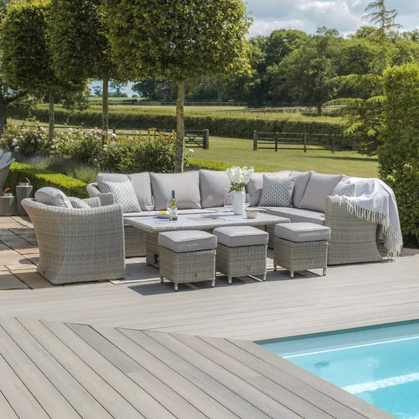 Oxford Deluxe Large Rattan Corner Dining Set - Ceramic Glass – Lakeside ...