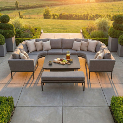 Outdoor Fabric Pulse U Shape Corner Dining Set - Zinc Grey