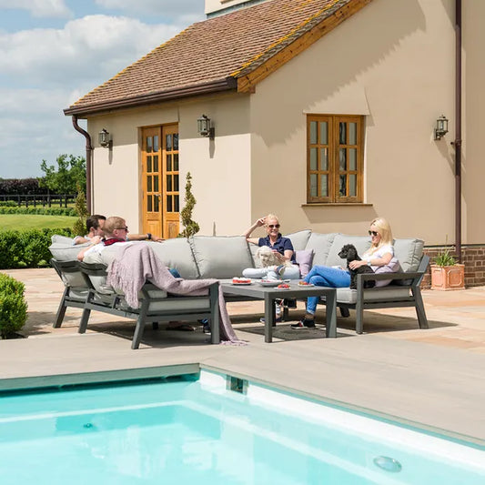 New York U-Shaped Aluminium Corner Sofa Set - Dove Grey