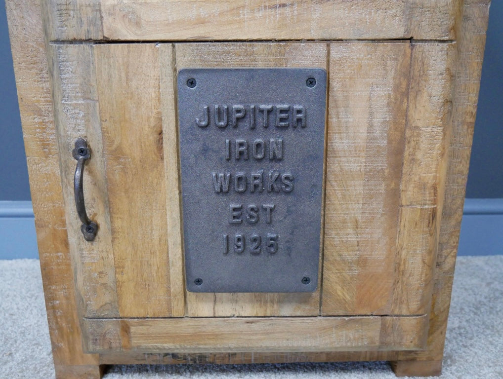 Industrial Mango Wood Bedside Cabinet