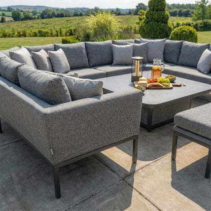 Outdoor Fabric Pulse U Shape Corner Dining Set - Zinc Grey
