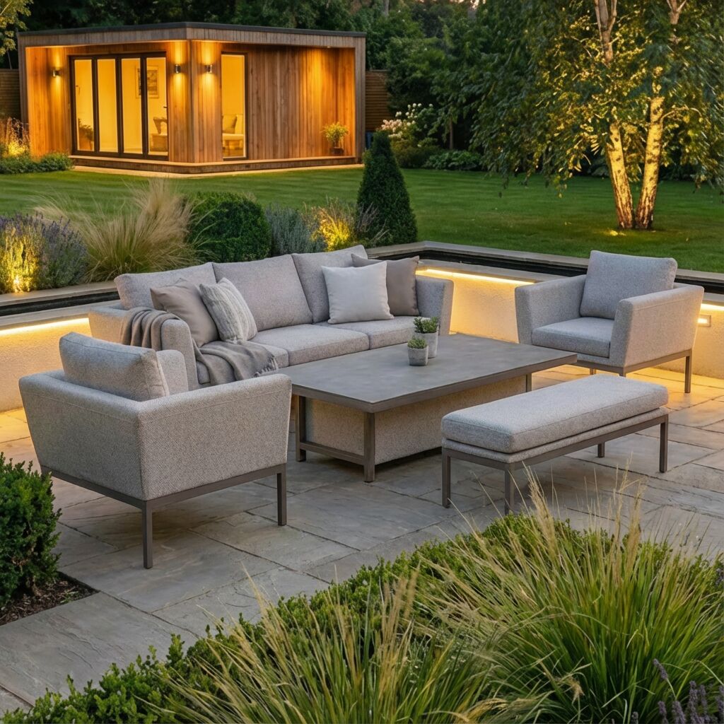 Outdoor Fabric Pulse 3 Seat Sofa Set - Latte