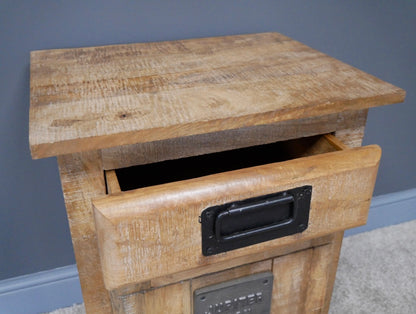 Industrial Mango Wood Bedside Cabinet
