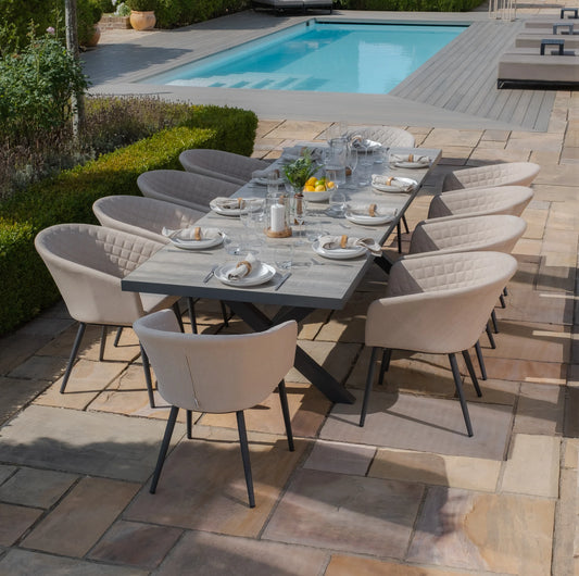 Vienna 6 - 10 Seat Extending Rectangular Dining Table with Charcoal Frame