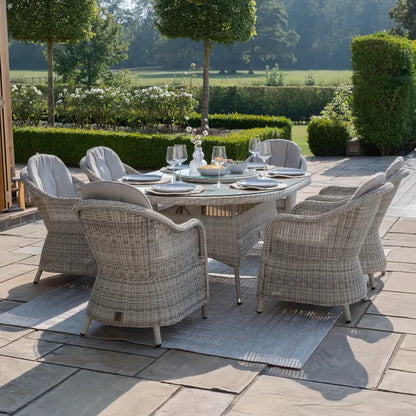 Oxford 6 Seat Oval Dining Set with Heritage Chairs & Lazy Susan