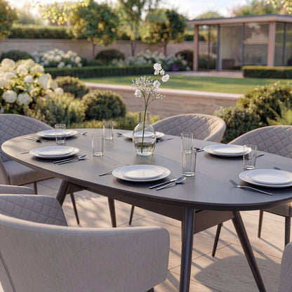 Outdoor Fabric Ambition 6 Seat Oval Dining Set - Oatmeal