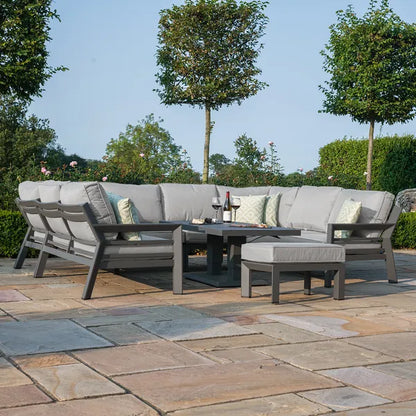 New York U-Shaped Aluminium Dining Set  - Dove Grey