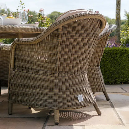 Winchester Heritage 4 Seat Round Rattan Dining Set - Ceramic Glass