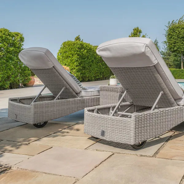 Oxford 3 Piece Sunlounger Set- Ceramic Glass