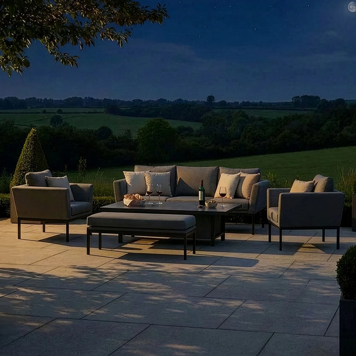 Outdoor Fabric Pulse 3 Seat Sofa Set - Zinc Grey