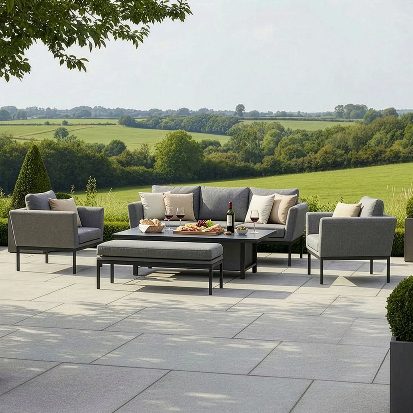 Outdoor Fabric Pulse 3 Seat Sofa Set - Zinc Grey