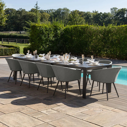 Outdoor Fabric Ambition 6-10 Seat Extending Dining Set - Zinc Grey