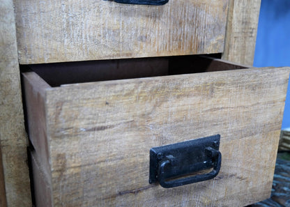 Industrial Mango Wood 4 Drawer Cabinet