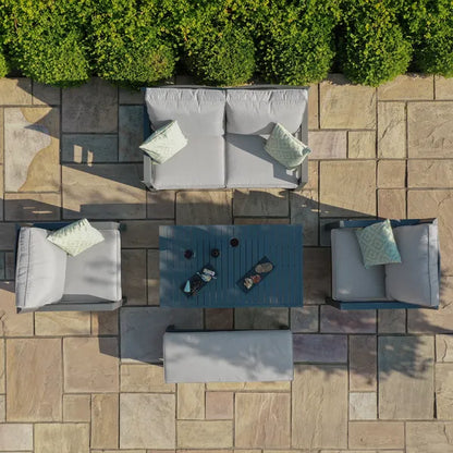 New York 2 Seat Aluminium Sofa Set with Rising Table - Dove Grey