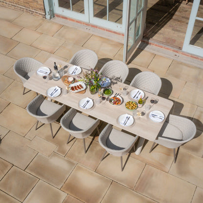Outdoor Fabric Ambition 8-12 Seat Maxim Extending Dining Set - Latte