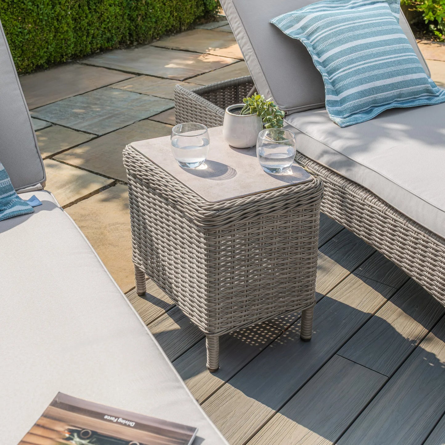 Oxford 3 Piece Sunlounger Set- Ceramic Glass