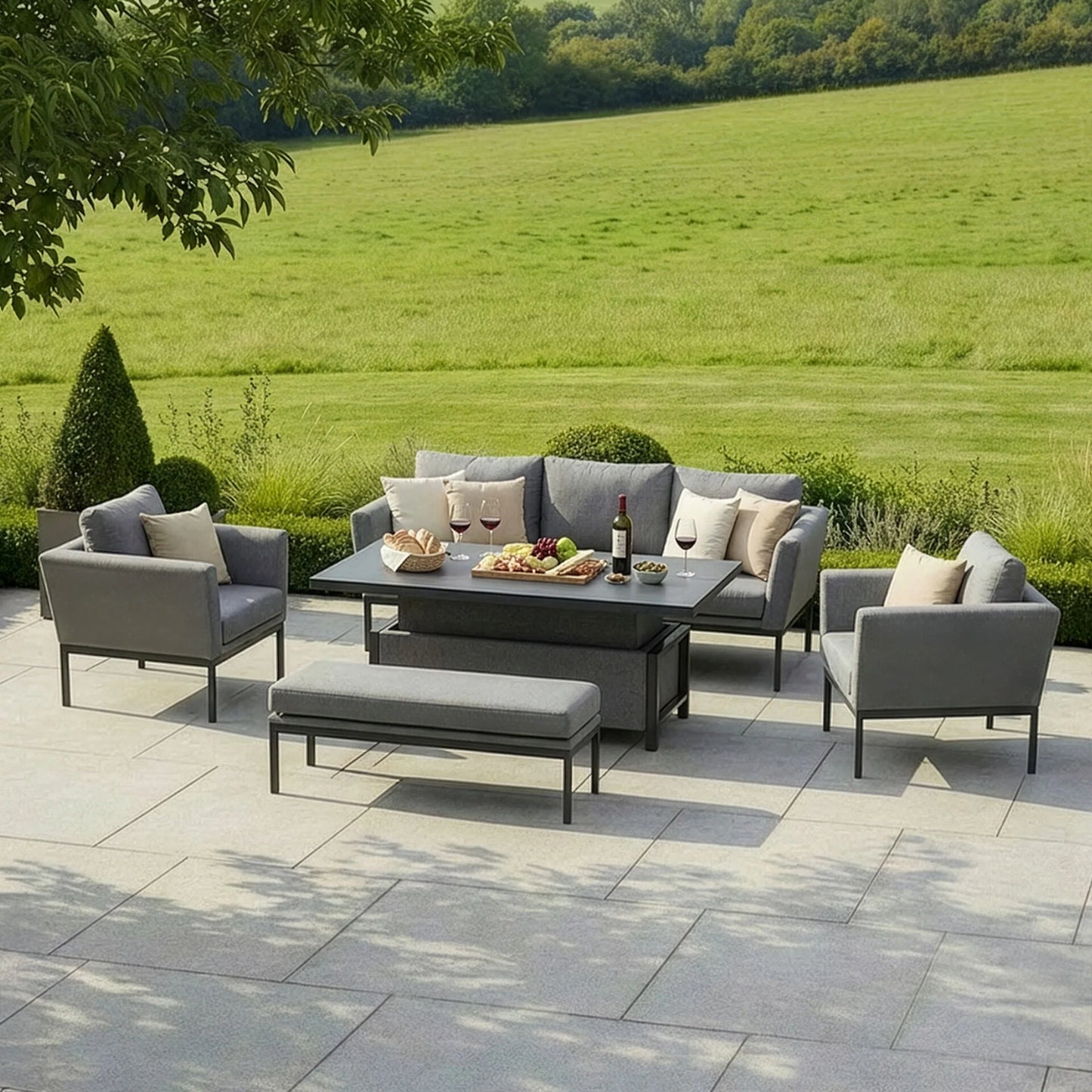 Outdoor Fabric Pulse 3 Seat Sofa Set - Zinc Grey