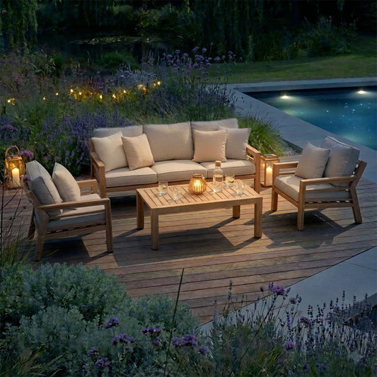 New York 3 Seat Sofa Set - Almond