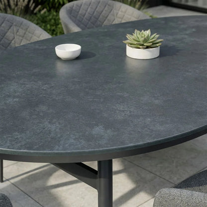 Outdoor Fabric Ambition 8 Seat Oval Dining Set - Zinc Grey