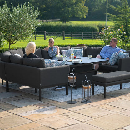 Outdoor Fabric Pulse U Shape Corner Dining Set - Charcoal