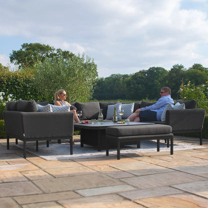 Outdoor Fabric Pulse U Shape Corner Dining Set - Charcoal