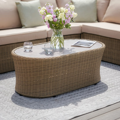 Winchester Large Corner Group - Ceramic Glass Table