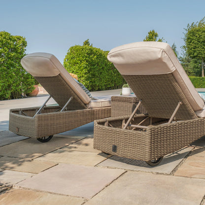 Winchester Rattan Sun Lounger Set - Ceramic Glass