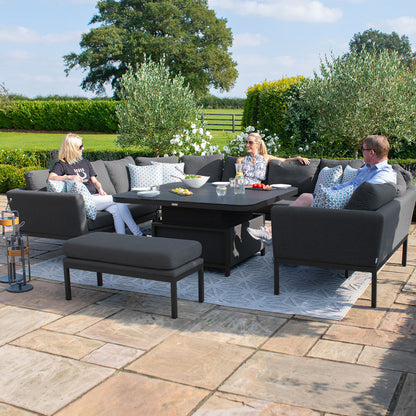 Outdoor Fabric Pulse U Shape Corner Dining Set - Charcoal
